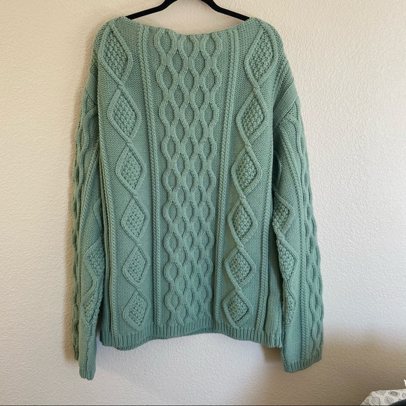 Self Portrait sea green wool oversized knit sweater, medium - Picture 2 of 5